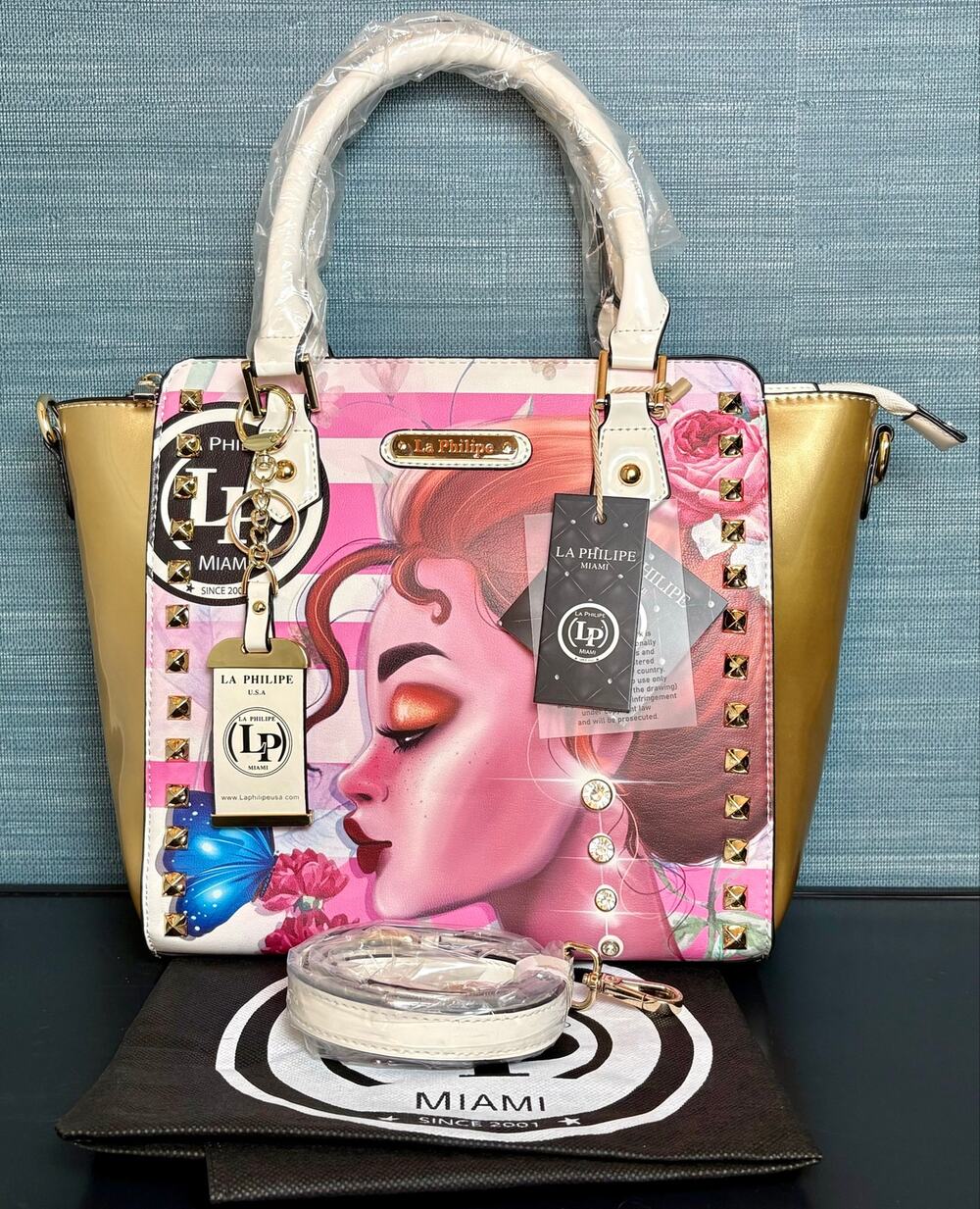 NWT - La Philipe 'Pink In Beauty' Portrait Satchel Bag